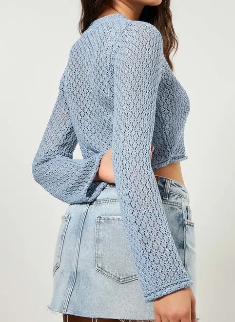 cropped manga longa em tricô abertinho cropped manga longa em tricô abertinho