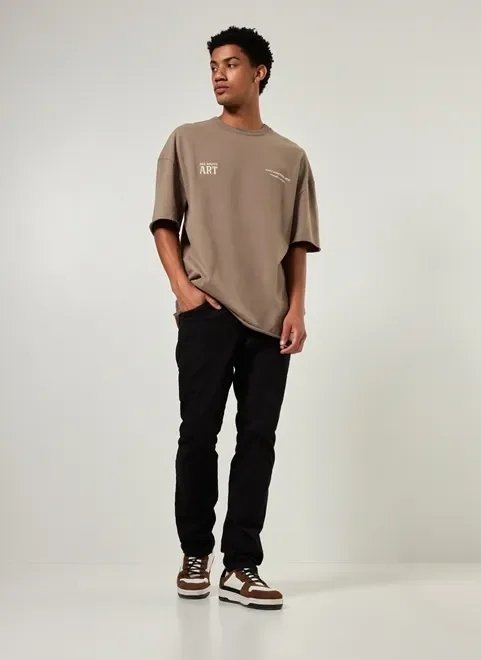 camiseta oversized estruturada marrom camiseta oversized estruturada marrom