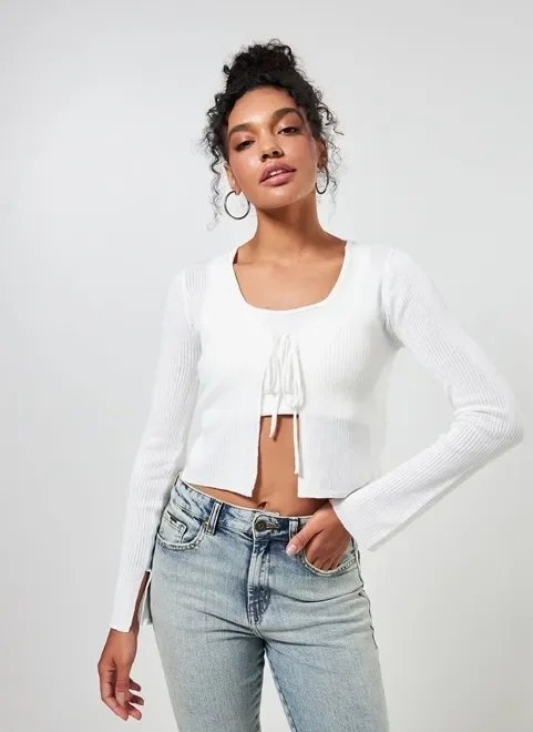 blusa aberta estilo cardigan em tricô blusa aberta estilo cardigan em tricô