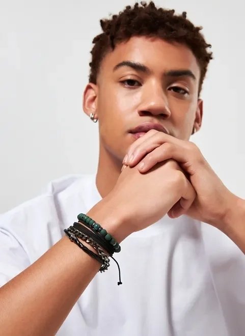 pulseiras preto com verde escuro pulseiras preto com verde escuro