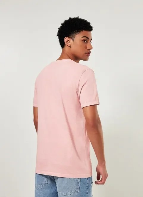 camiseta rosa estonada com escrito camiseta rosa estonada com escrito