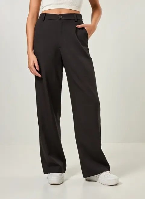 calça de alfaiataria reta preta calça de alfaiataria reta preta