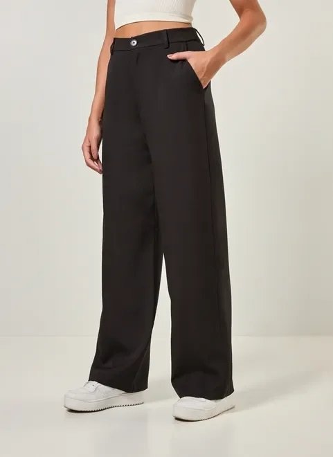 calça de alfaiataria reta preta calça de alfaiataria reta preta