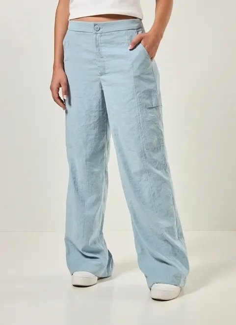 calça cargo de cintura baixa em tecido calça cargo de cintura baixa em tecido