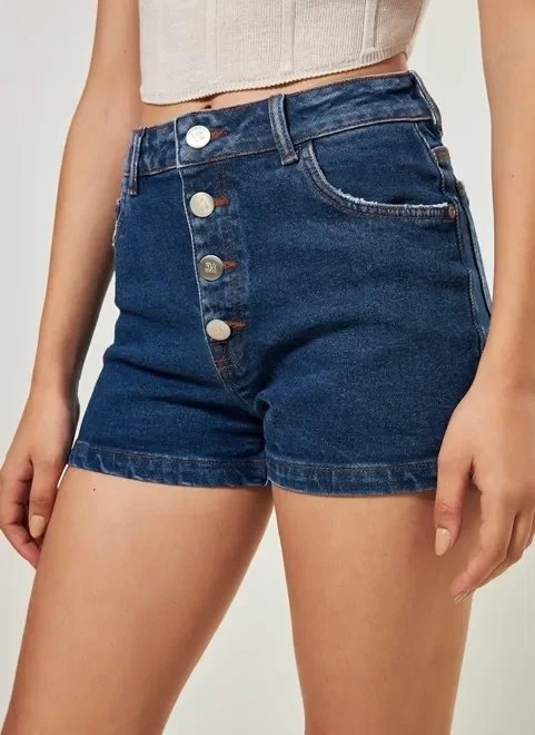short jeans hot pants com botões short jeans hot pants com botões