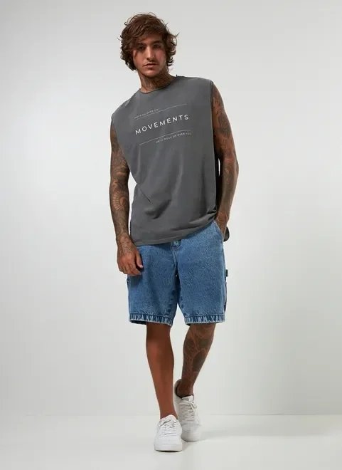 regata preta estonada com escrito regata preta estonada com escrito