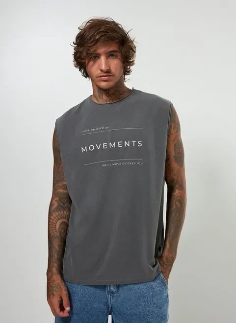 regata preta estonada com escrito regata preta estonada com escrito