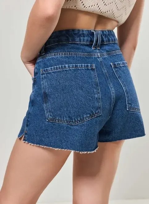 short mom jeans barra cortada short mom jeans barra cortada
