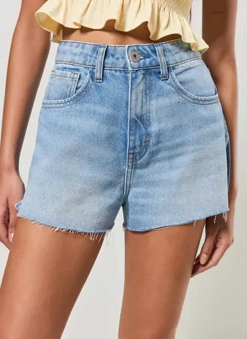 short mom jeans barra cortada short mom jeans barra cortada