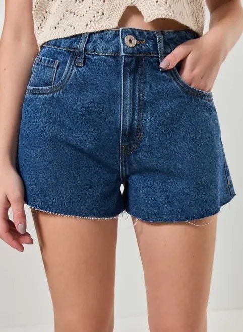 short mom jeans barra cortada short mom jeans barra cortada