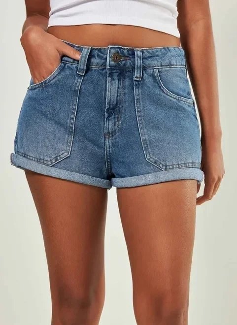 short jeans escuro cintura baixa short jeans escuro cintura baixa