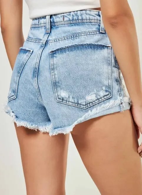 short cintura alta jeans com rasgos short cintura alta jeans com rasgos