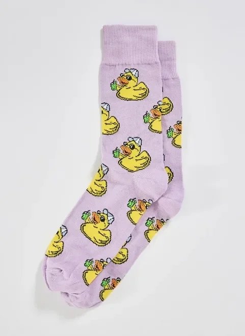 meia lilás pato meia lilás pato