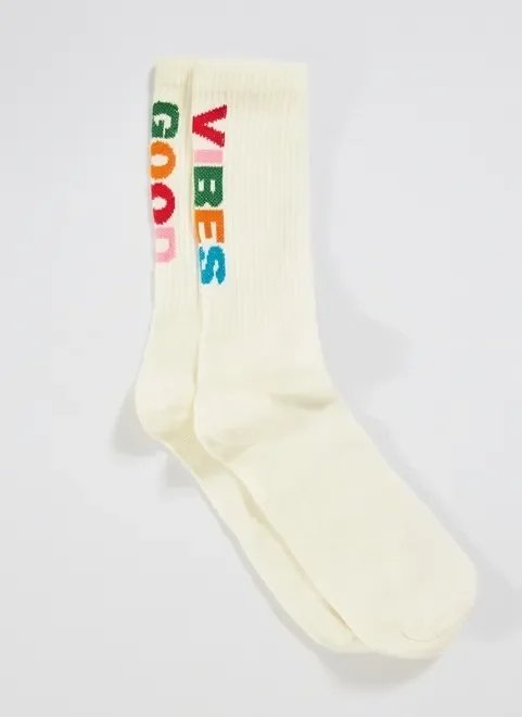 meia off-white good vibes meia off-white good vibes