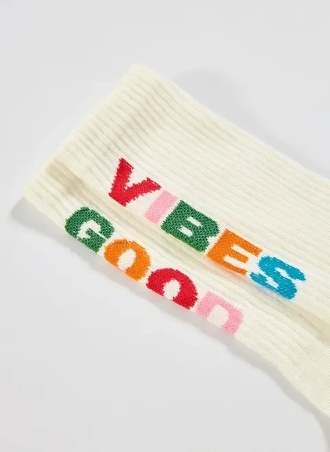 meia off-white good vibes meia off-white good vibes