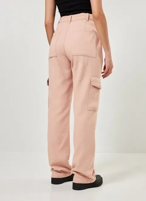 calça wide leg cargo rosê calça wide leg cargo rosê