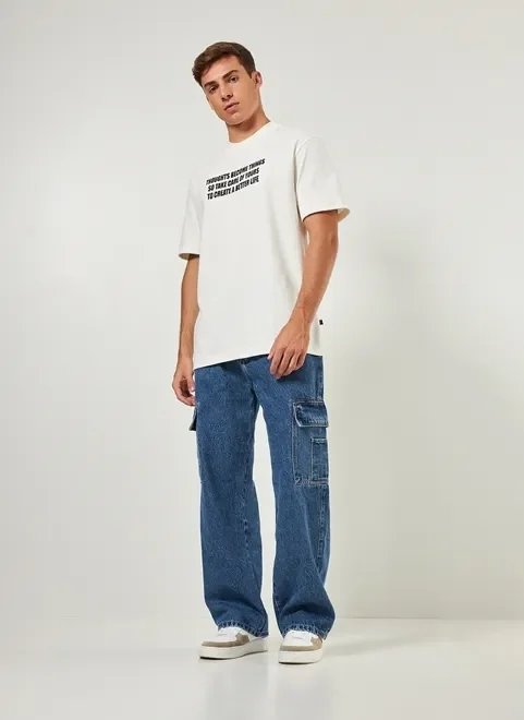 calça jeans cargo reta calça jeans cargo reta