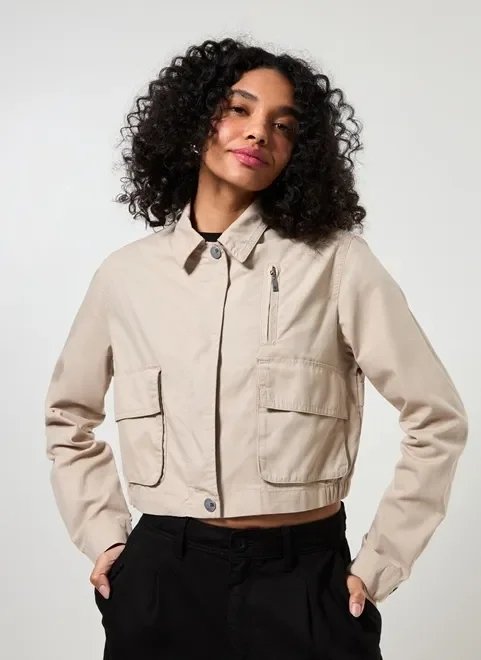 jaqueta parka em sarja areia jaqueta parka em sarja areia