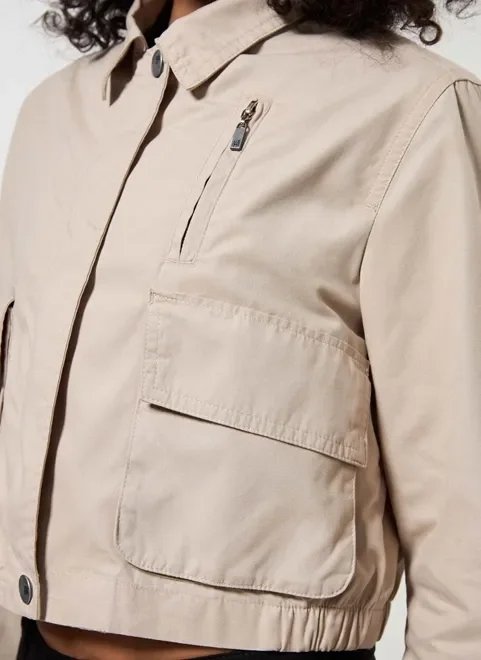 jaqueta parka em sarja areia jaqueta parka em sarja areia