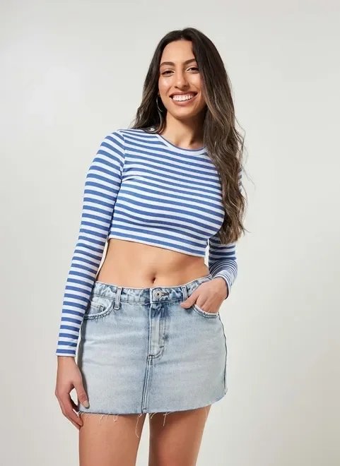 blusa cropped manga longa listrada blusa cropped manga longa listrada