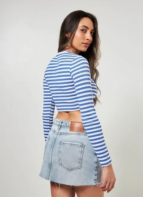 blusa cropped manga longa listrada blusa cropped manga longa listrada