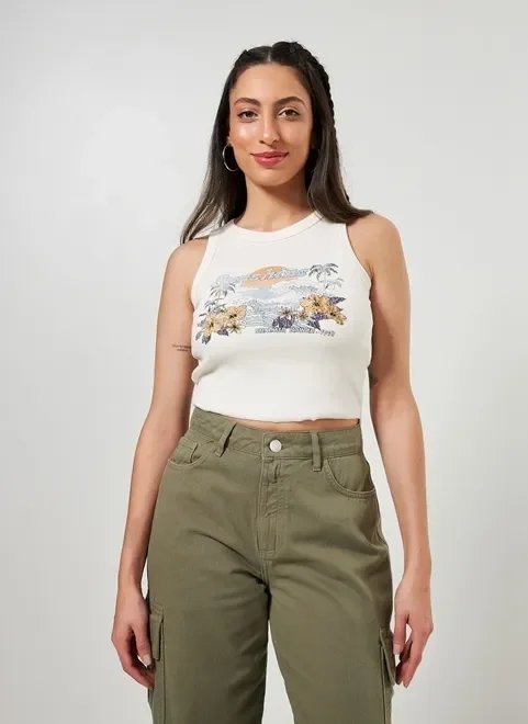 regata cropped estampa hawaii vintage regata cropped estampa hawaii vintage