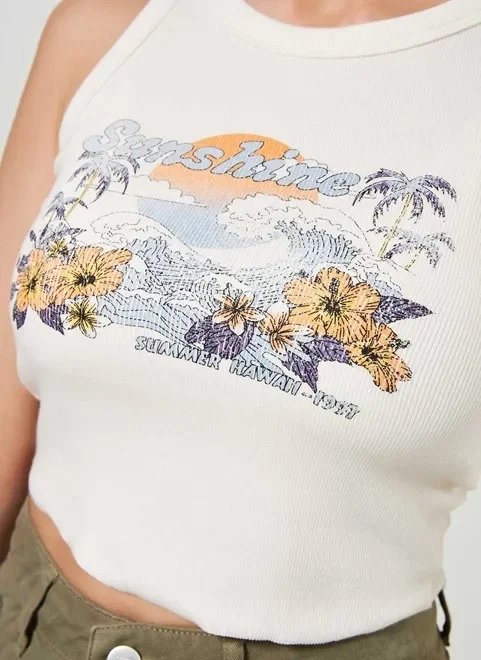 regata cropped estampa hawaii vintage regata cropped estampa hawaii vintage