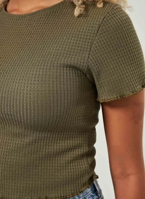 blusa mini tee em malha texturizada blusa mini tee em malha texturizada