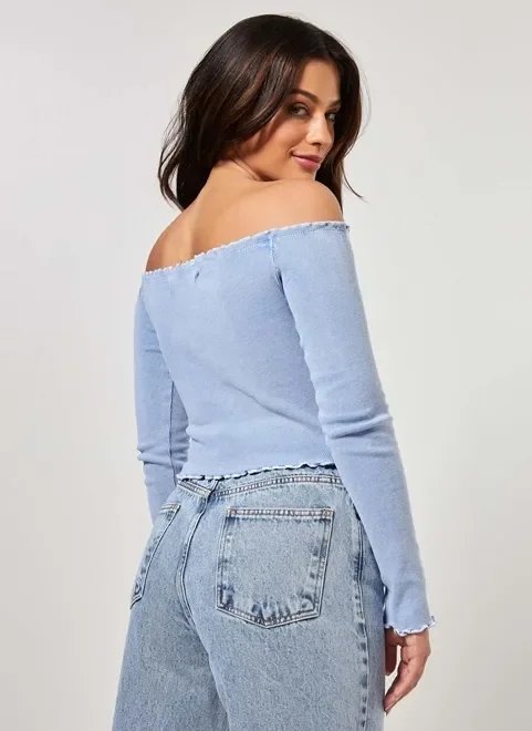 blusa manga longa ombro a ombro blusa manga longa ombro a ombro
