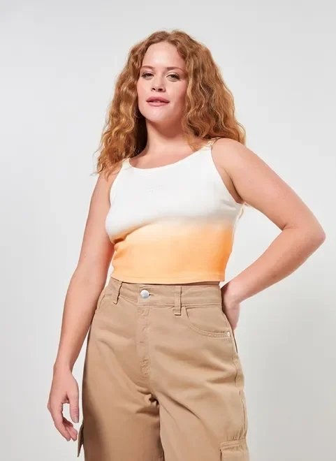 regata estonada com degradê laranja regata estonada com degradê laranja