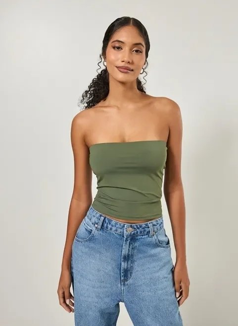 blusa tube top em poliamida blusa tube top em poliamida