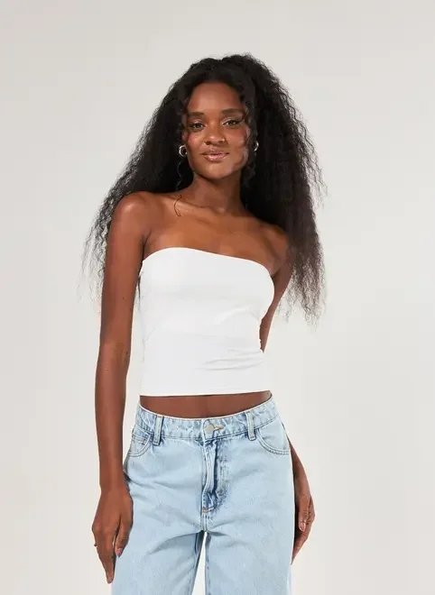 blusa tube top em poliamida blusa tube top em poliamida