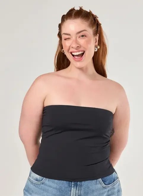 blusa tube top em poliamida blusa tube top em poliamida