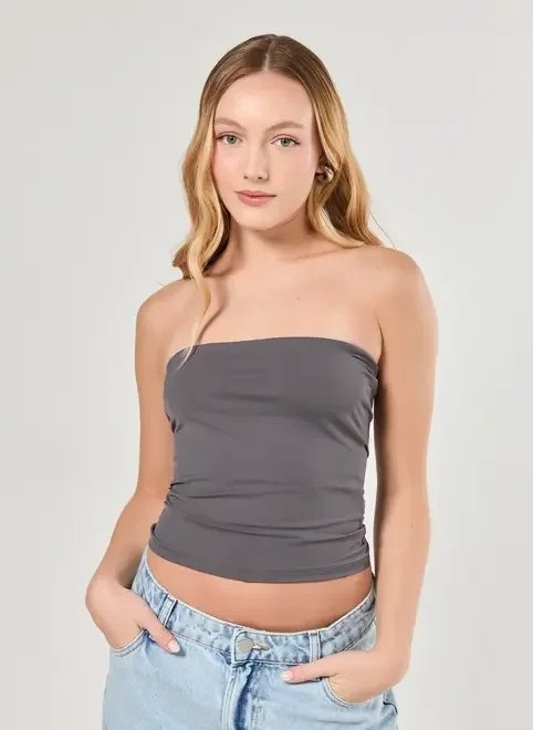 blusa tube top em poliamida blusa tube top em poliamida