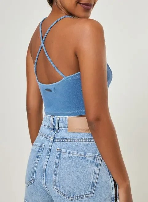 cropped estonado com alcinhas cropped estonado com alcinhas