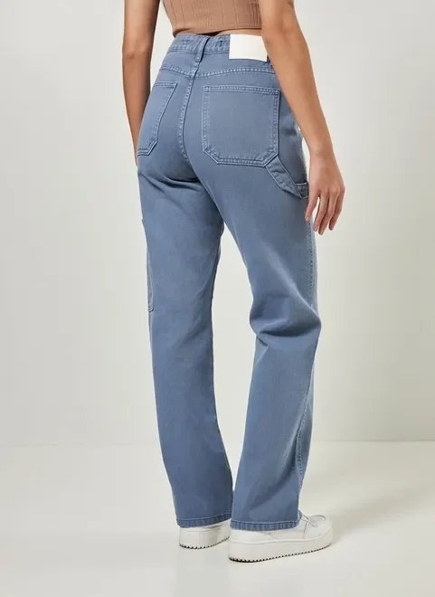 calça wide leg cargo em sarja calça wide leg cargo em sarja