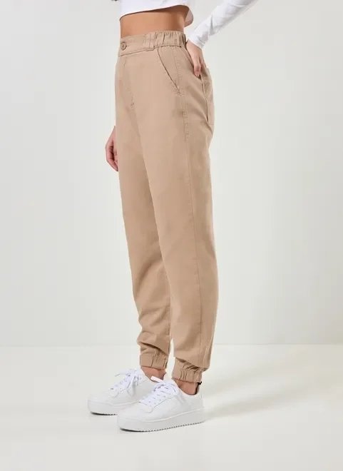 calça jogger em sarja com elástico calça jogger em sarja com elástico