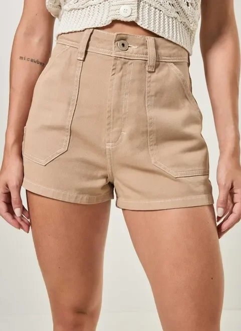 short em sarja caqui utilitário short em sarja caqui utilitário
