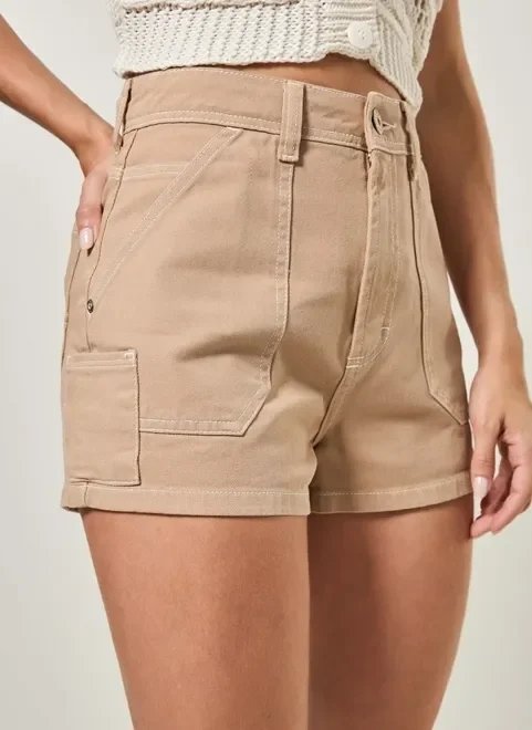 short em sarja caqui utilitário short em sarja caqui utilitário