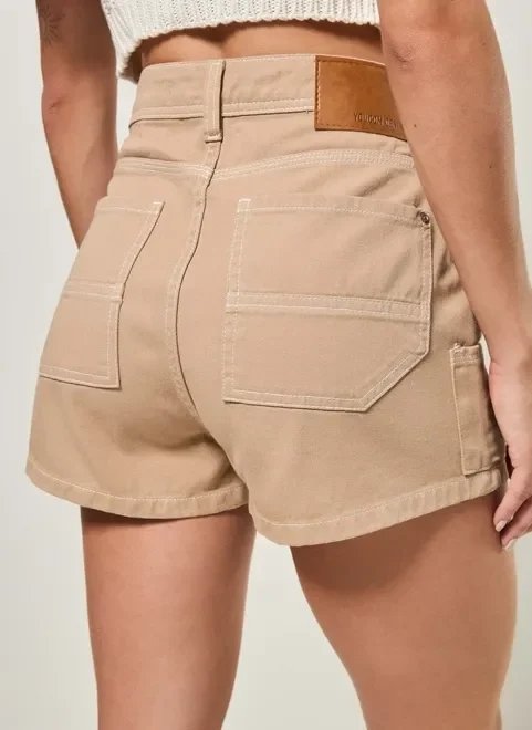 short em sarja caqui utilitário short em sarja caqui utilitário
