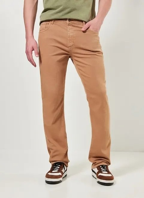 calça slim em sarja caqui calça slim em sarja caqui