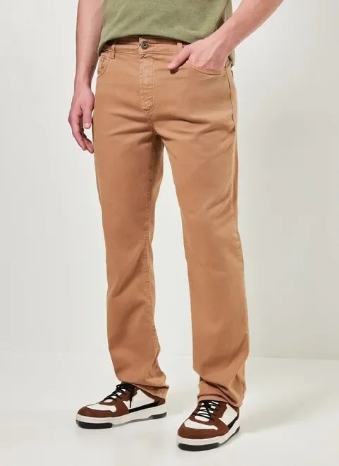 calça slim em sarja caqui calça slim em sarja caqui