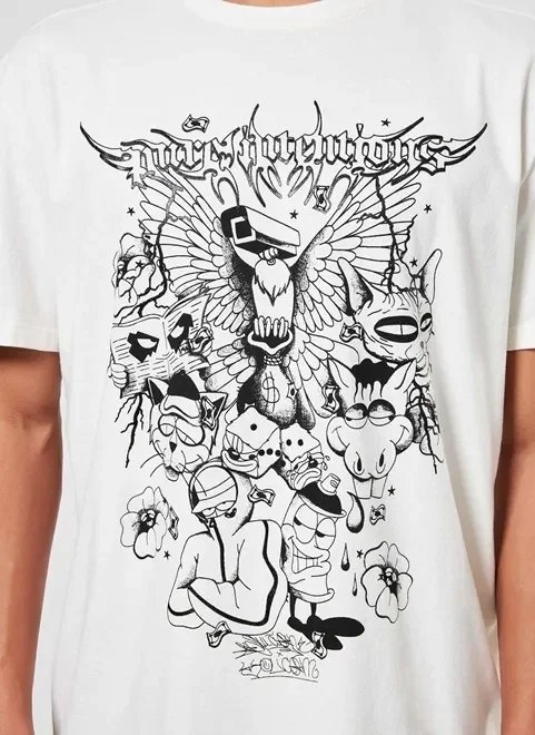 camiseta box off-white com arte preta camiseta box off-white com arte preta