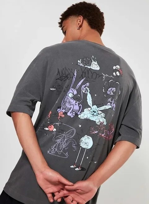 camiseta oversized estonada arte colorida camiseta oversized estonada arte colorida