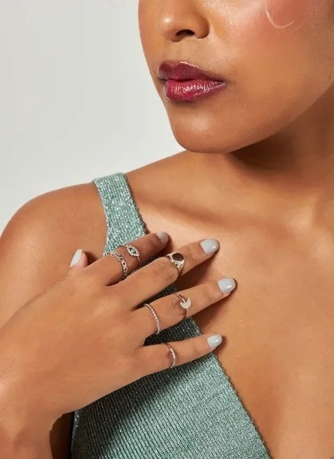 conjunto 6 anéis lua e olho conjunto 6 anéis lua e olho