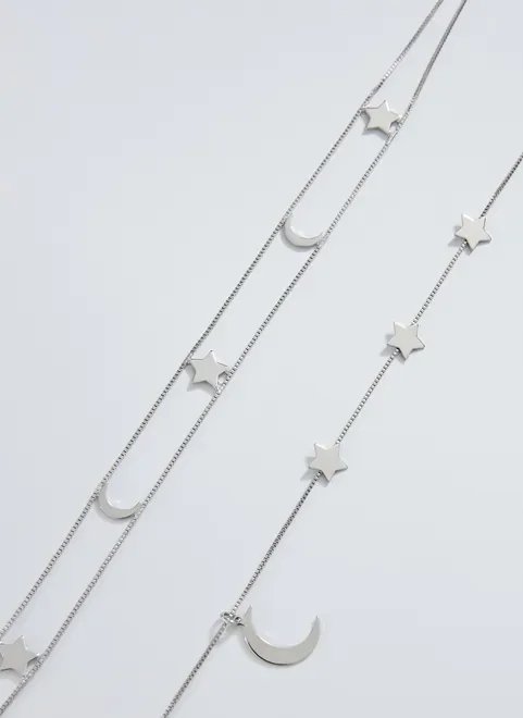 kit choker e colar lua e estrelas kit choker e colar lua e estrelas