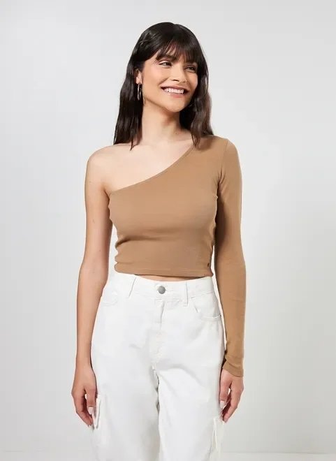 blusa manga única marrom blusa manga única marrom