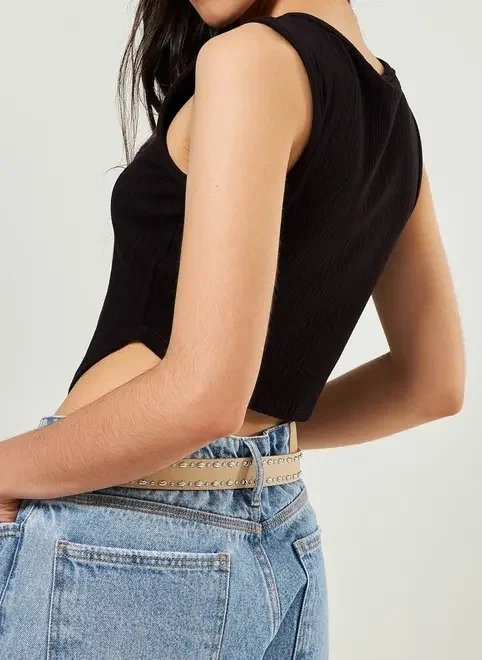 blusa colete em malha preta blusa colete em malha preta