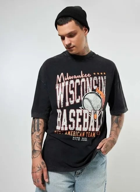 camiseta oversized marmorizada baseball camiseta oversized marmorizada baseball