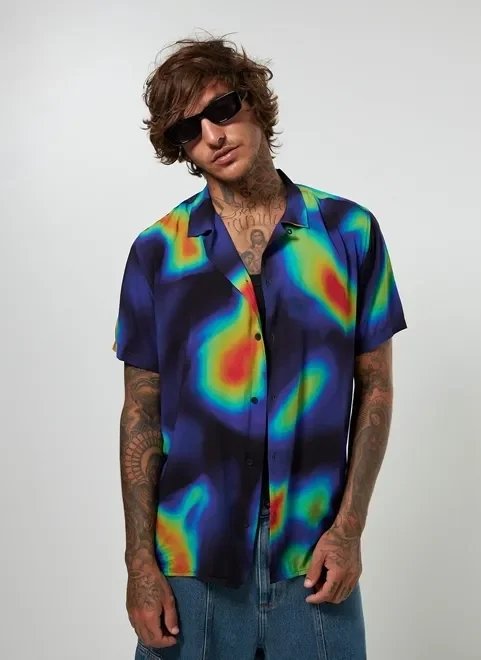 camisa estampa colorida mapa de calor camisa estampa colorida mapa de calor